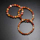 Pink Wooden Petrified Stone Beads for Bracelet Making