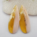 Pink Opal Labradorite Intarsia Teardrop Earrings