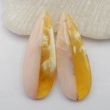 Pink Opal Labradorite Intarsia Teardrop Earrings