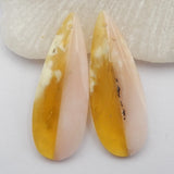 Pink Opal Labradorite Intarsia Teardrop Earrings