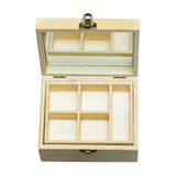 Natural Wood Jewelry Box with Mirror Tray