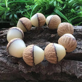 Natural Plant Bracelet Men Matte Lave Wooden Beads Charm Strand Bracelets
