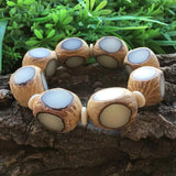 Natural Plant Bracelet Men Matte Lave Wooden Beads Charm Strand Bracelets