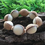 Natural Plant Bracelet Men Matte Lave Wooden Beads Charm Strand Bracelets