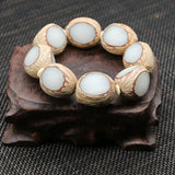 Natural Plant Bracelet Men Matte Lave Wooden Beads Charm Strand Bracelets