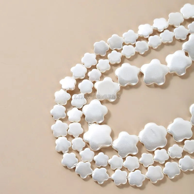 Plum Flower Shell Beads Mother Of Pearl Loose Spacer For Jewelry Making