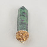 Green Epidote Quartz Pendant Necklace Jewelry DIY
