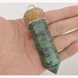 Green Epidote Quartz Pendant Necklace Jewelry DIY