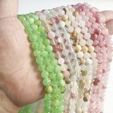 Polished Jades Stone Beads Round Loose Bead 4/6/8/10mm for Jewelry Making