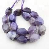 Polyhedron Purple Dragon Veins Agates Stone Beads