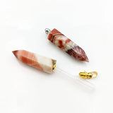 Pork Stone Perfume Bottle Pendant Essential Oil Diffuser Necklace Jewelry