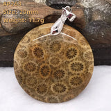 Natural Precious Coral Chrysanthemum Royal Pendant Crystal Jewelry