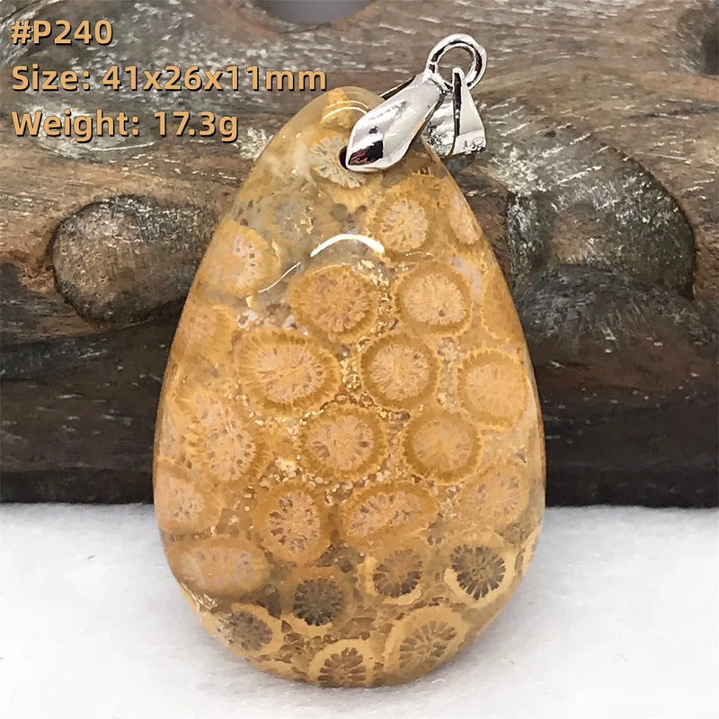 Natural Precious Coral Chrysanthemum Royal Pendant Crystal Jewelry