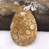 Natural Precious Coral Chrysanthemum Royal Pendant Crystal Jewelry