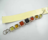 Modernist TEARDROP GOLDEN HONEY Pressed Amber Bracelet
