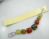 Modernist TEARDROP GOLDEN HONEY Pressed Amber Bracelet