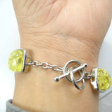 Modernist TEARDROP GOLDEN HONEY Pressed Amber Bracelet
