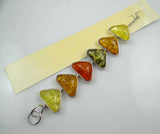 Modernist TEARDROP GOLDEN HONEY Pressed Amber Bracelet