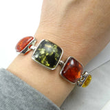 Modernist TEARDROP GOLDEN HONEY Pressed Amber Bracelet