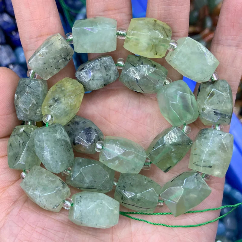 Prehnite Amazonite Citrine Stone Beads 15'' DIY Loose Beads for Jewelry Making