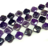 Prehnite Amethyst Phoenix Stone Bead 15'' DIY Clover Beads