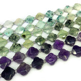 Prehnite Amethyst Phoenix Stone Bead 15'' DIY Clover Beads