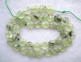 Natural Prehnite Faceted Flat Coin Round Beads Jewelry Making