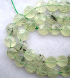 Natural Prehnite Faceted Flat Coin Round Beads Jewelry Making