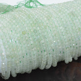 Natural Prehnite Faceted Rondelle Beads 3x4mm