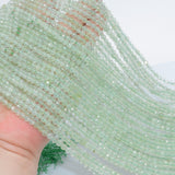 Natural Prehnite Faceted Round Beads 4.2mm