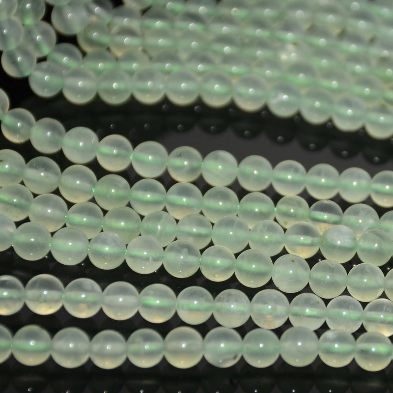 6mm Natural Prehnite Round Beads