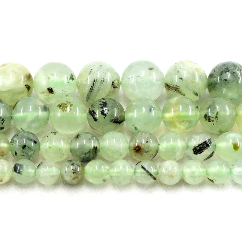 Natural Prehnite Round 6 8 10MM Loose Beads 15Inch for Jewelry Making DIY