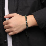 Green Prehnite Stone Bracelet Agat Stone Braided Reiki Jewelry