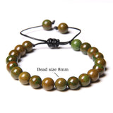 Green Prehnite Stone Bracelet Agat Stone Braided Reiki Jewelry