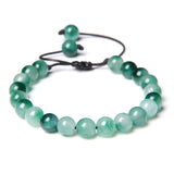 Green Prehnite Stone Bracelet Agat Stone Braided Reiki Jewelry