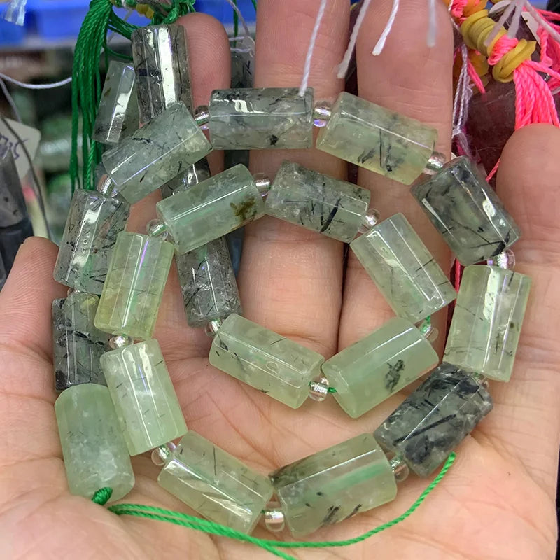 Prehnite Strawberry Quartz Tourmaline Stone Beads for Jewelry Making 15''