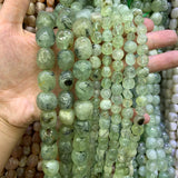 Green Prehnites Stone Beads 15'' DIY Loose Beads for Jewelry Making
