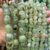 Green Prehnites Stone Beads 15'' DIY Loose Beads for Jewelry Making