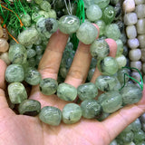 Green Prehnites Stone Beads 15'' DIY Loose Beads for Jewelry Making