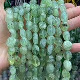 Green Prehnites Stone Beads 15'' DIY Loose Beads for Jewelry Making