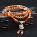 Natural Agate Bracelet 108 Beads Women