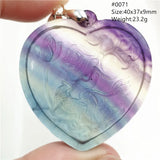 Purple Fluorite Quartz Round Pendant Necklace