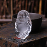 Pure Quartz Crystal Buddha Necklace Amulet Lucky Knot