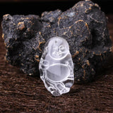 Pure Quartz Crystal Buddha Necklace Amulet Lucky Knot