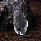 Pure Quartz Crystal Buddha Necklace Amulet Lucky Knot