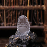 Pure Quartz Crystal Buddha Necklace Amulet Lucky Knot