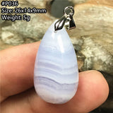Purple Agate Crystal Pendant Healing Luck Stone Silver 26x14x9mm
