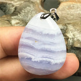 Purple Agate Crystal Pendant Healing Stone 31x23x6mm
