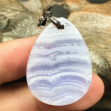 Purple Agate Crystal Pendant Healing Stone 31x23x6mm