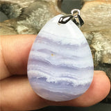 Purple Agate Crystal Pendant Healing Stone 31x23x6mm